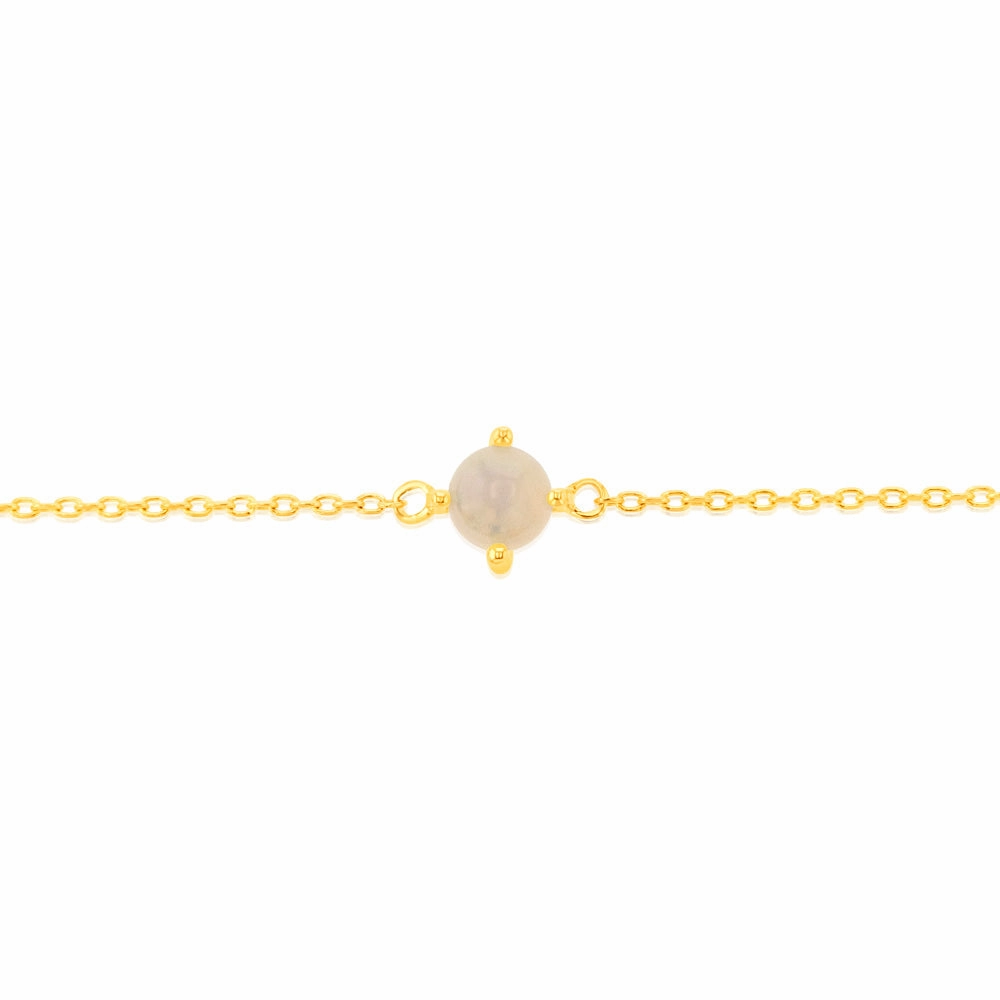 0.17 Carat Opal Adjustable Bracelet 17cm in 9ct Yellow Gold