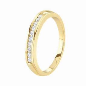 0.17ct Channel Set Round Brilliant Cut Diamond 18ct Yellow Gold Half Eternity Ring