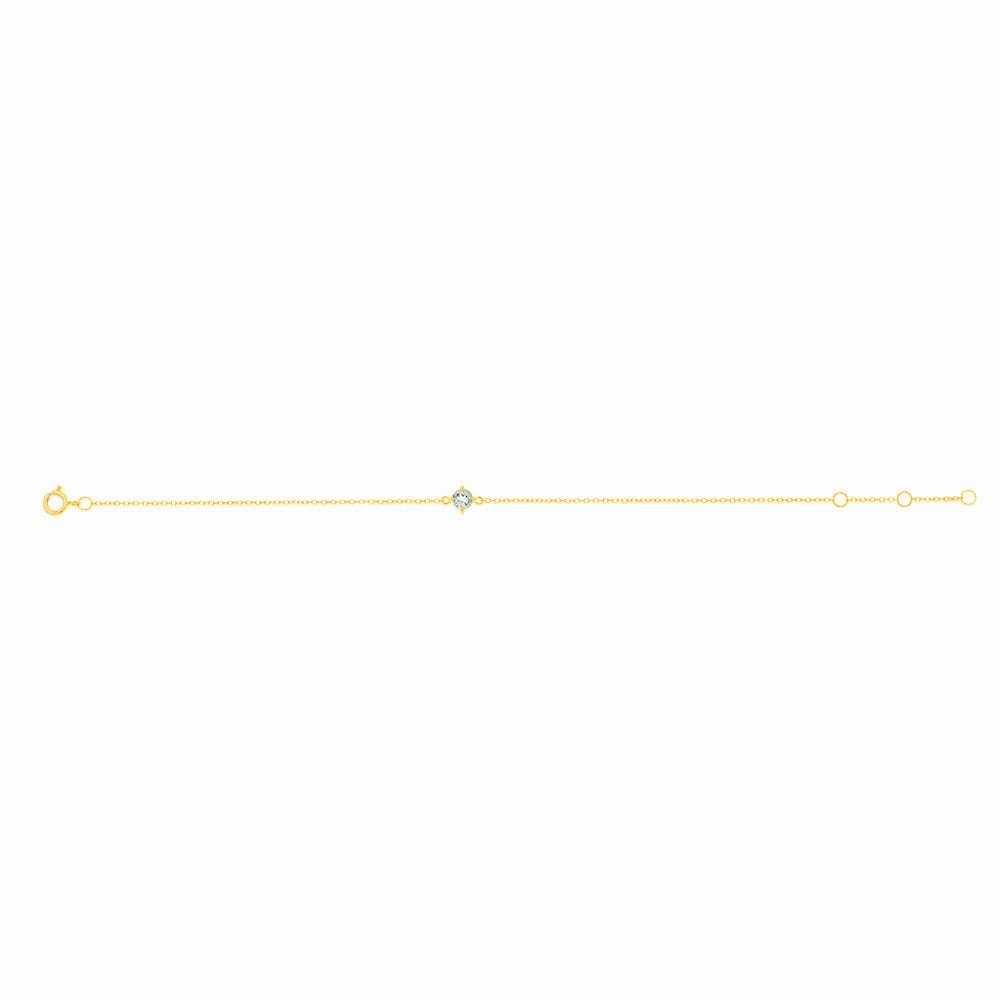 0.24 Carat Aquamarine Adjustable Bracelet 17cm in 9ct Yellow Gold