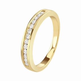 0.25ct Round Brilliant Cut Diamond Channel Set Half Eternity 18ct Yellow Gold Ring