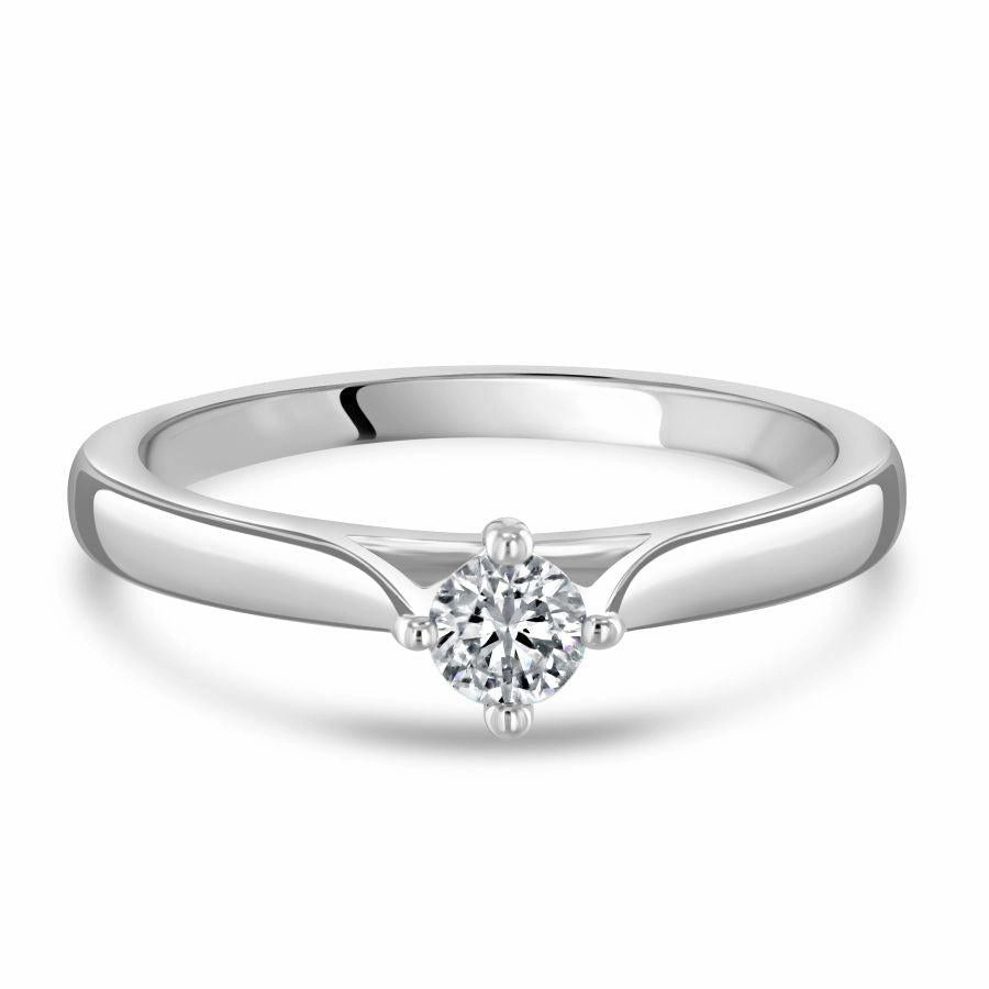 0.25ct Round Brilliant Cut Diamond Solitaire 18ct White Gold Ring