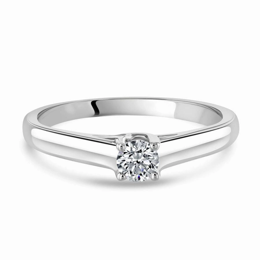 0.25ct Round Brilliant Cut Diamond Solitaire 18ct White Gold Ring