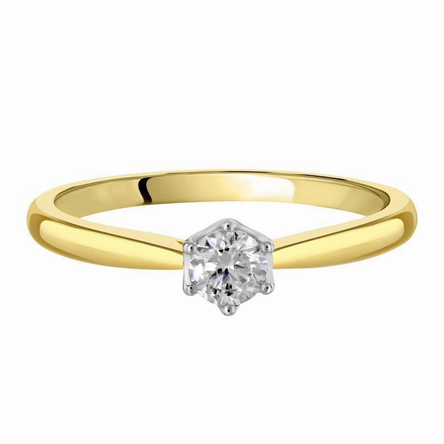 0.25ct Round Brilliant Cut Diamond Solitaire 18ct Yellow Gold Ring