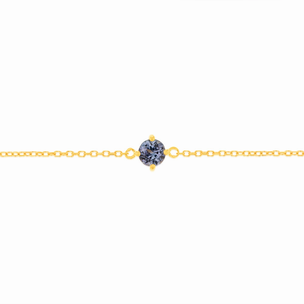 0.27 Carat Tanzanite Adjustable Bracelet 17cm in 9ct Yellow Gold