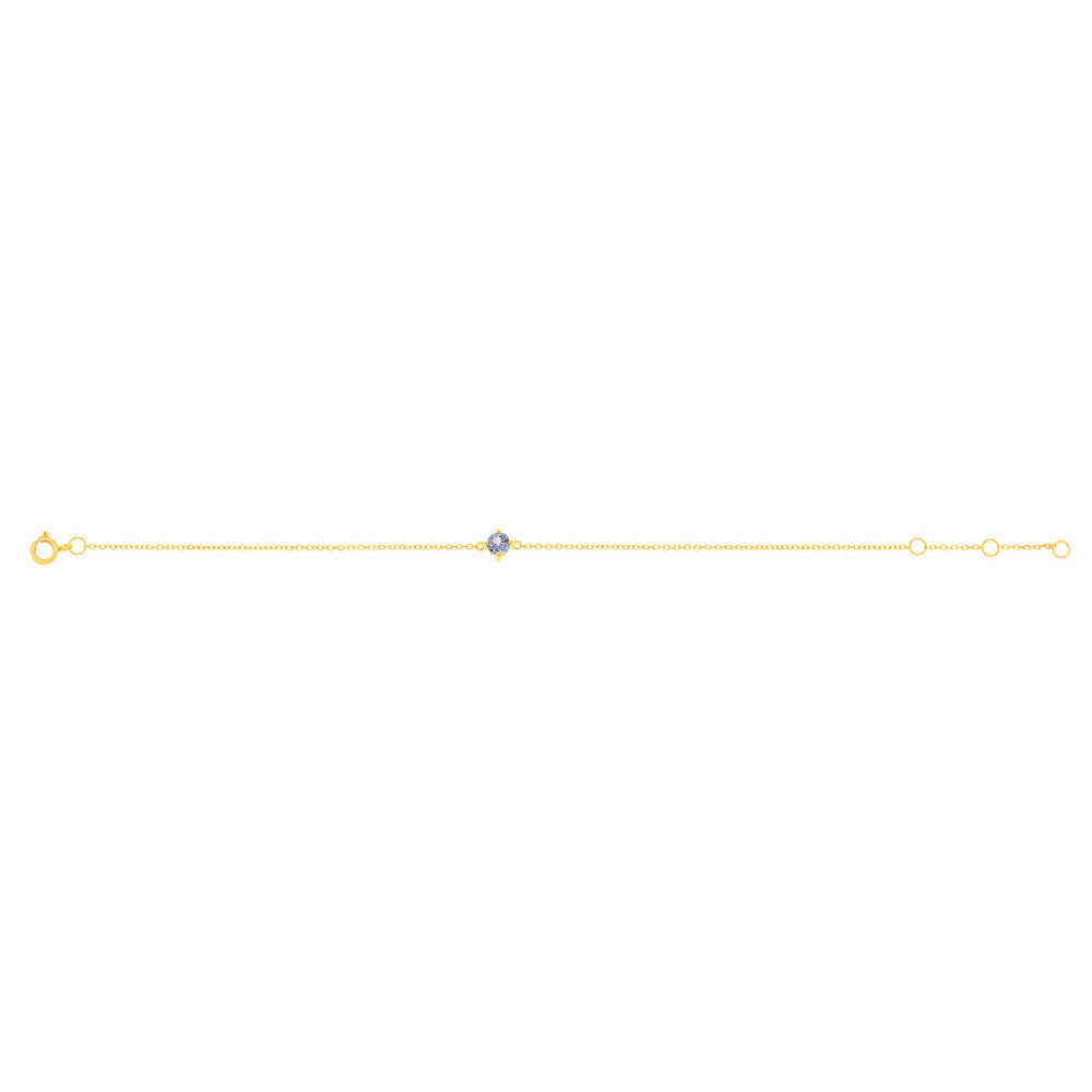 0.27 Carat Tanzanite Adjustable Bracelet 17cm in 9ct Yellow Gold