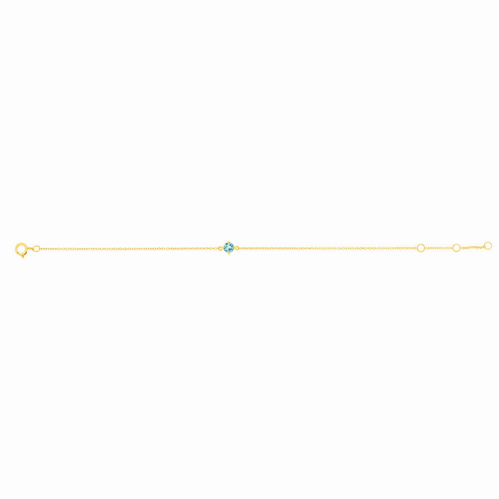 0.30 Carat Blue Topaz Adjustable Bracelet 17cm in 9ct Yellow Gold