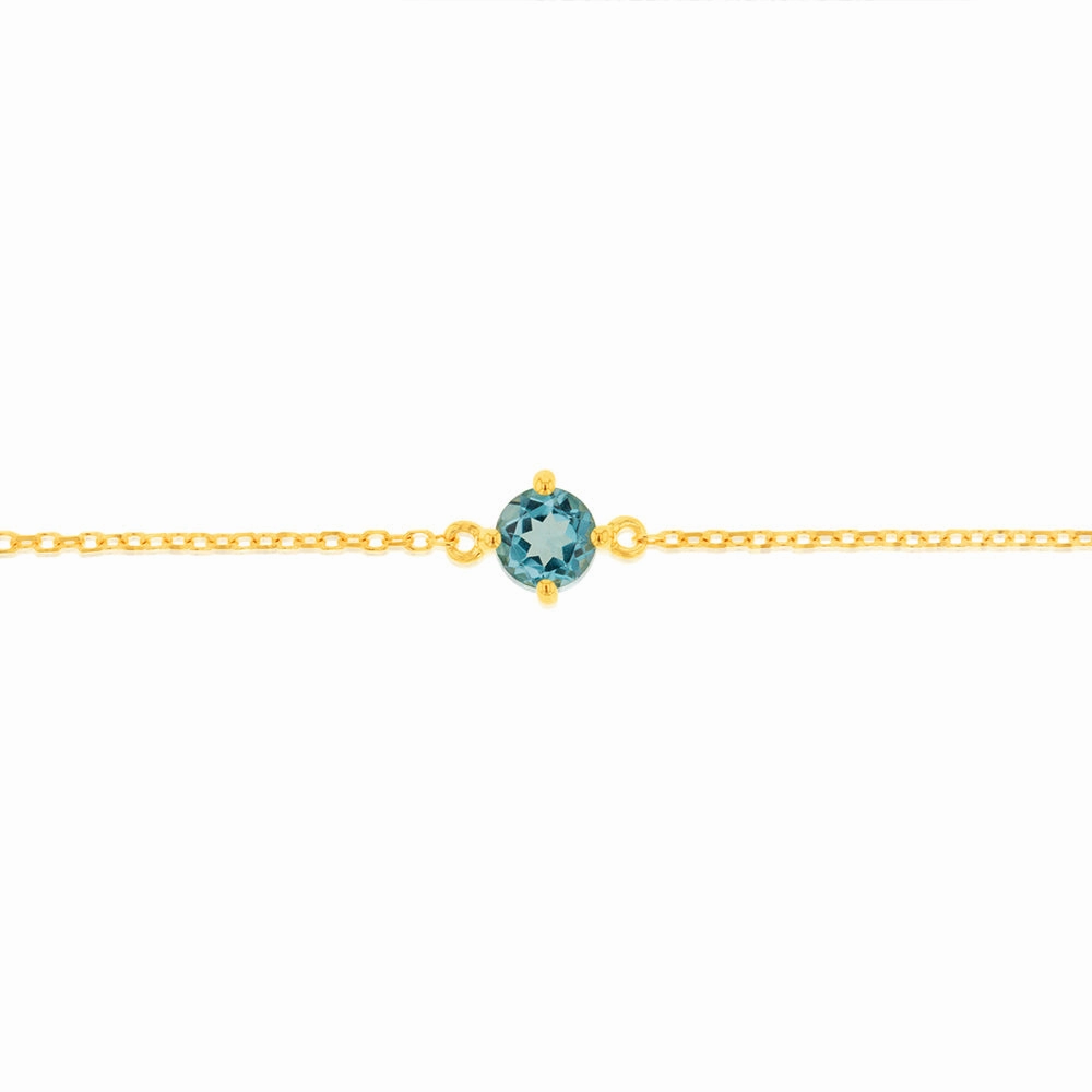 0.30 Carat Blue Topaz Adjustable Bracelet 17cm in 9ct Yellow Gold
