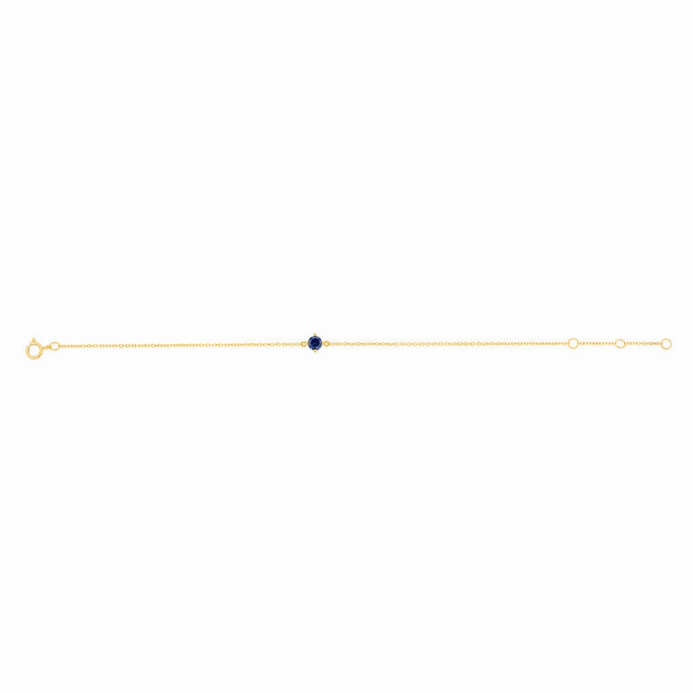 0.30 Carat Created Sapphire Adjustable Bracelet 17cm in 9ct Yellow Gold