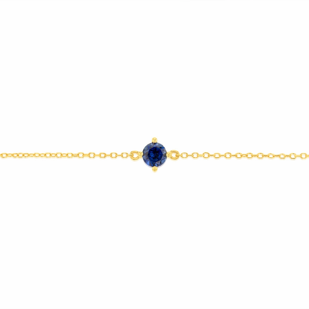 0.30 Carat Created Sapphire Adjustable Bracelet 17cm in 9ct Yellow Gold
