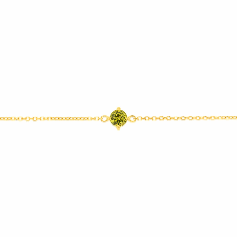 0.30 Carat Peridot Adjustable Bracelet 17cm in 9ct Yellow Gold