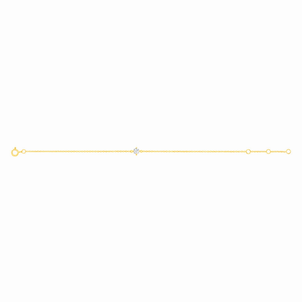 0.30 Carat White Topaz Adjustable Bracelet 17cm in 9ct Yellow Gold