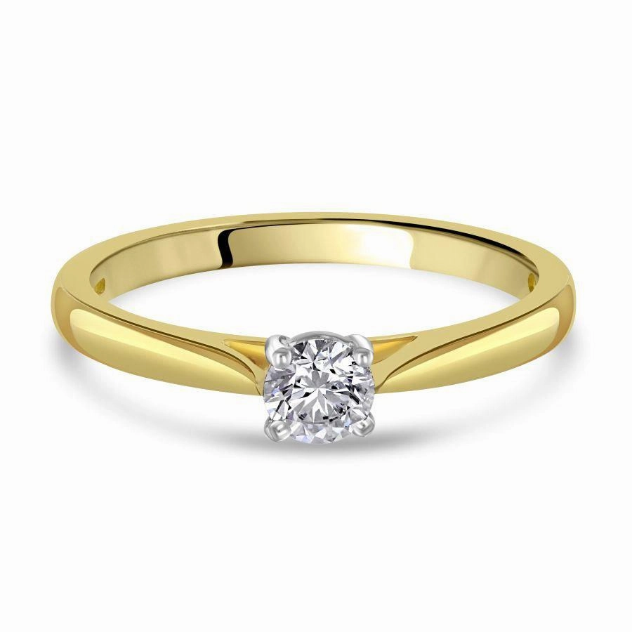 0.30ct Round Brilliant Cut Diamond Solitaire 18ct Yellow Gold Ring
