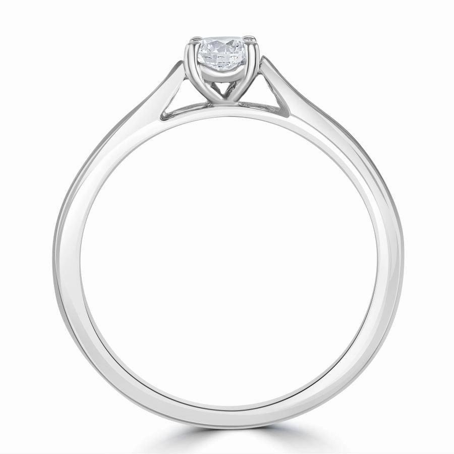0.30ct Round Brilliant Cut Diamond Solitaire Platinum Ring