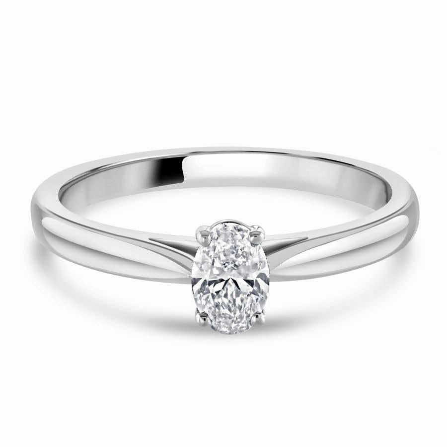 0.31ct Diamond Oval Cut Solitaire Platinum Ring