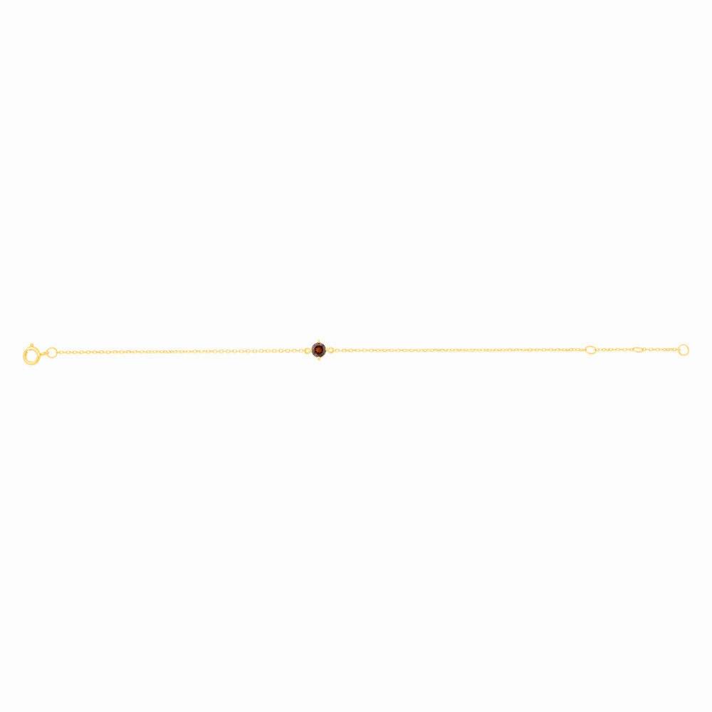 0.34 Carat Red Garnet Adjustable Bracelet 17cm in 9ct Yellow Gold