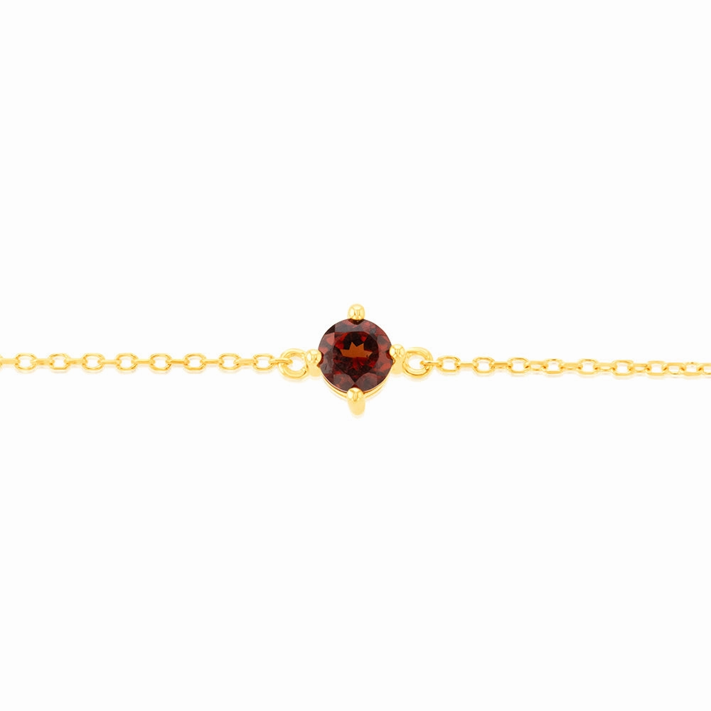 0.34 Carat Red Garnet Adjustable Bracelet 17cm in 9ct Yellow Gold