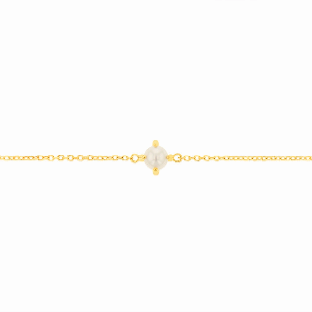 0.48 Carat Freshwater Pearl Adjustable Bracelet 17cm in 9ct Yellow Gold
