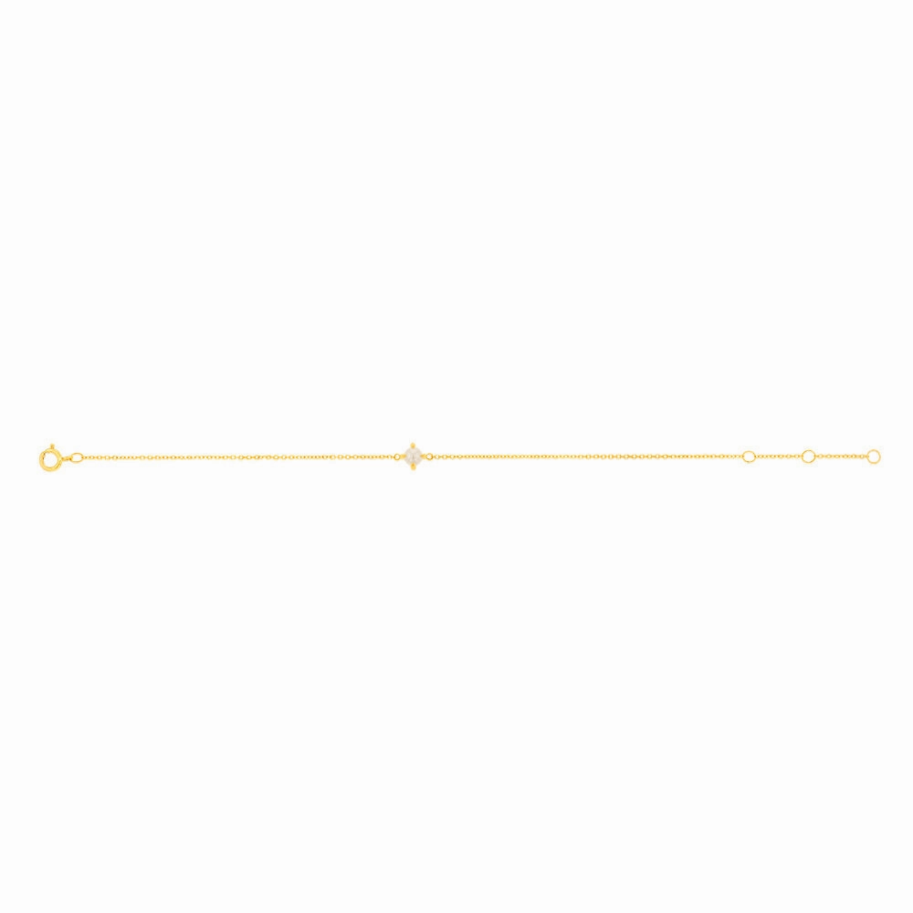 0.48 Carat Freshwater Pearl Adjustable Bracelet 17cm in 9ct Yellow Gold