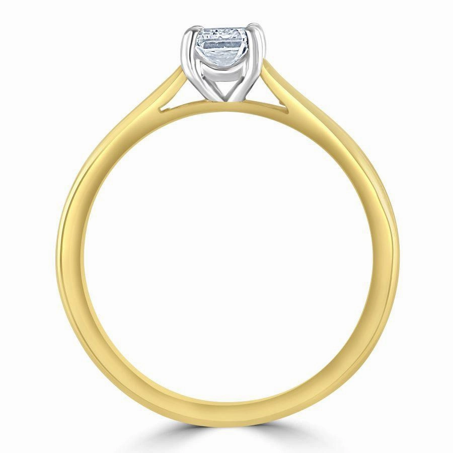 0.53ct Emerald Cut Diamond Solitaire 18ct Yellow Gold Ring