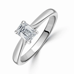 0.60ct Diamond Radiant Cut Solitaire Platinum Ring