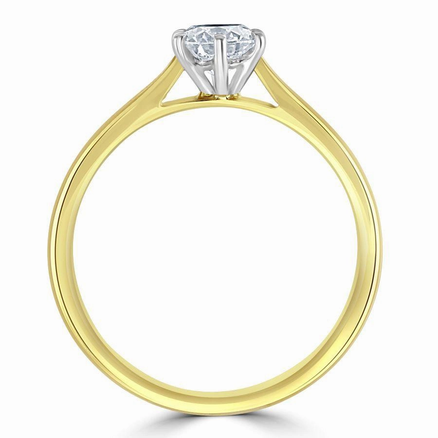 0.62ct Round Brilliant Cut Diamond Solitaire 18ct Yellow Gold Ring
