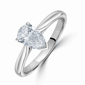 0.71ct Diamond Pear Cut Solitaire Platinum Ring