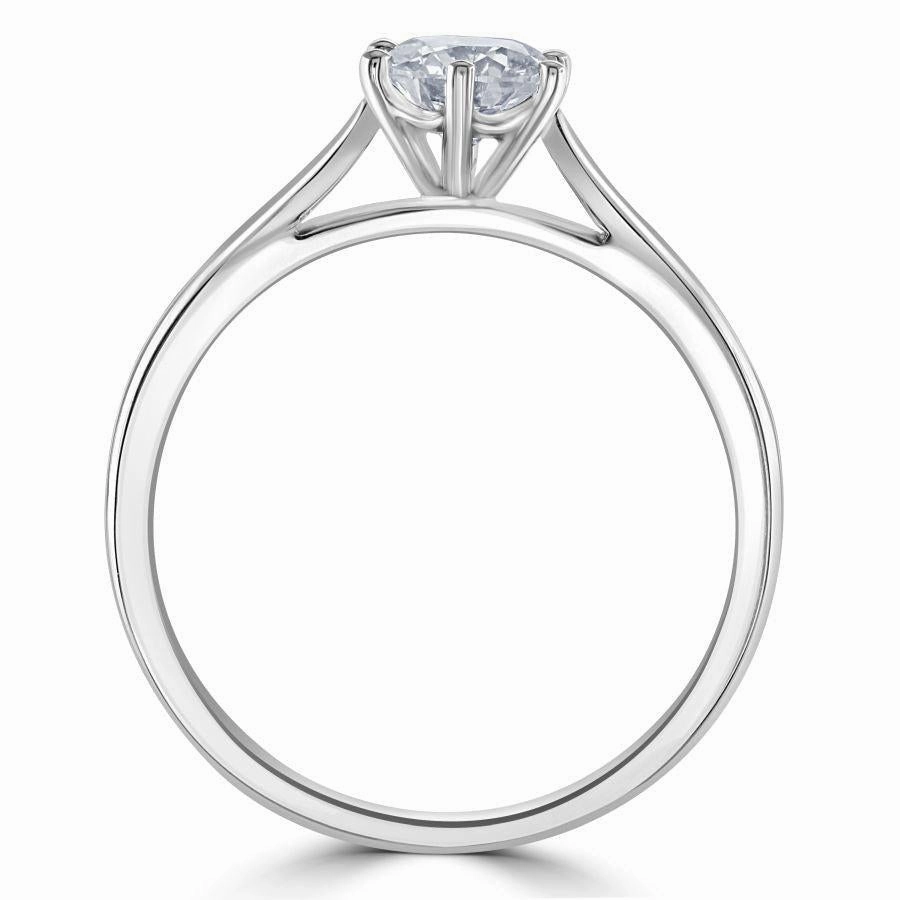 0.71ct Round Brilliant Cut Diamond Solitaire Platinum Ring