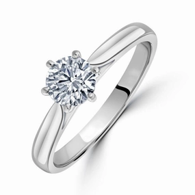 0.71ct Round Brilliant Cut Diamond Solitaire Platinum Ring
