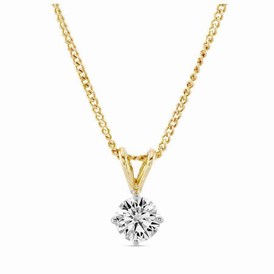 0.72ct Round Brilliant Cut Diamond Solitaire 18ct Yellow Gold Pendant