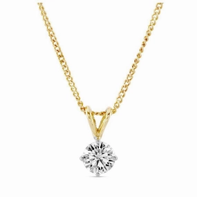 0.72ct Round Brilliant Cut Diamond Solitaire 18ct Yellow Gold Pendant
