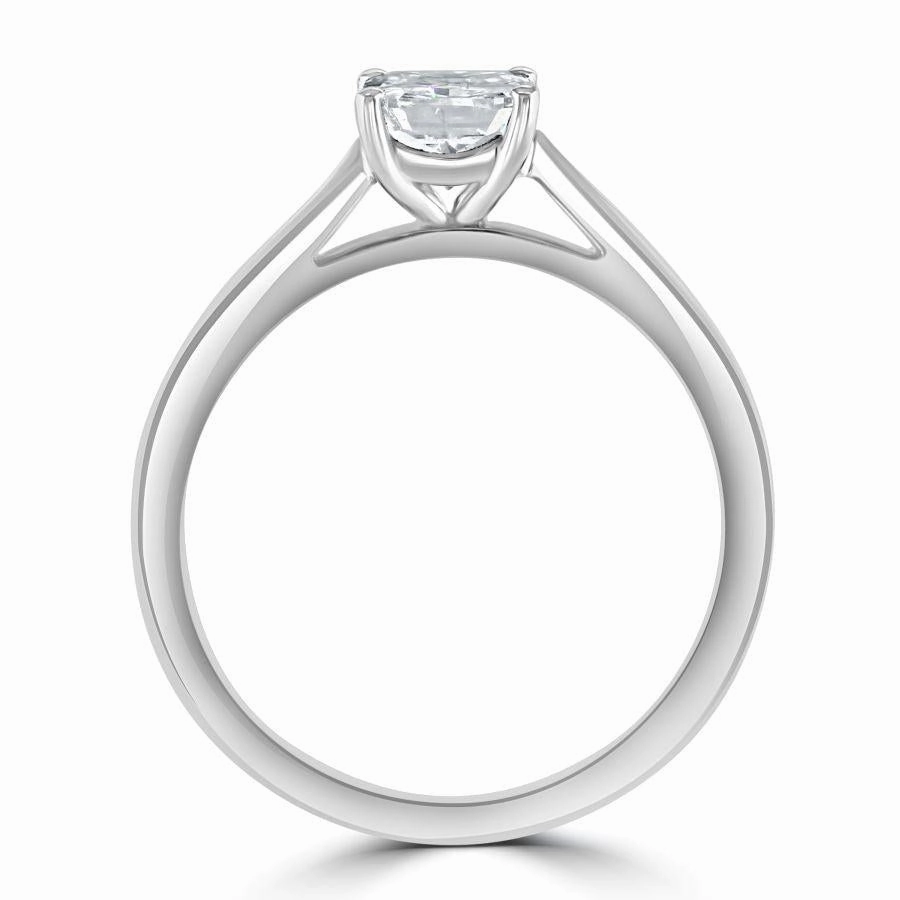 0.80ct Cushion Cut Diamond Solitaire Platinum Ring