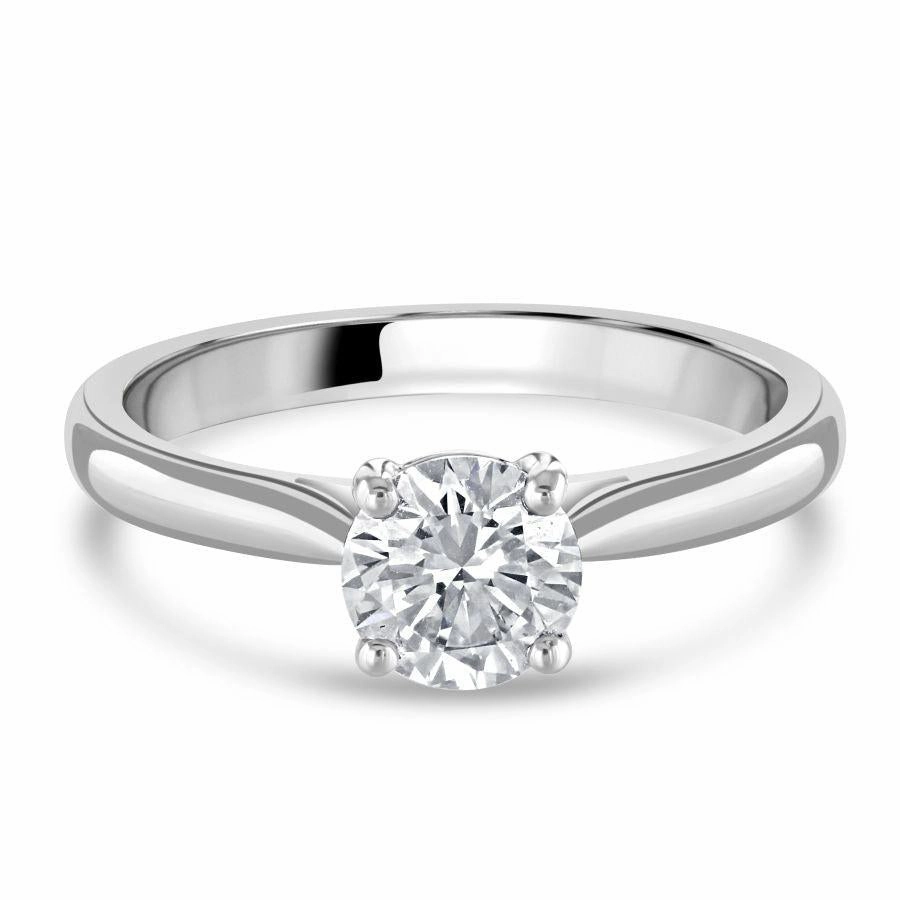 0.80ct Diamond Round Brilliant Cut Solitaire Platinum Ring