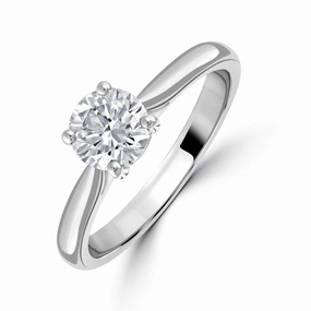 0.80ct Diamond Round Brilliant Cut Solitaire Platinum Ring