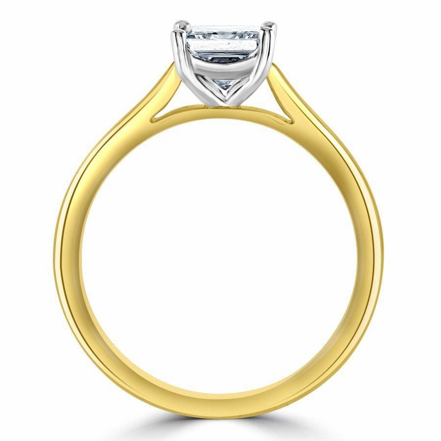 0.80ct Princess Cut Diamond Solitaire 18ct Yellow Gold Ring