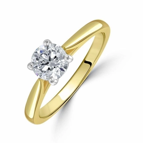 0.90ct Round Brilliant Cut Diamond Solitaire 18ct Yellow Gold Ring