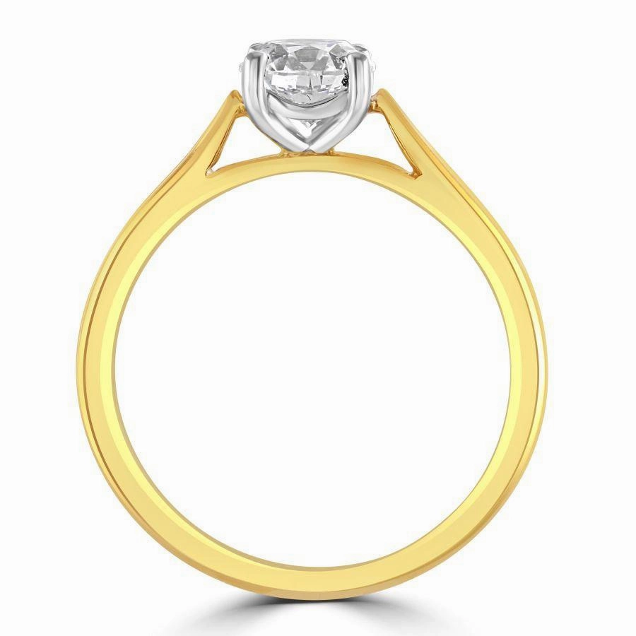 0.90ct Round Brilliant Cut Diamond Solitaire 18ct Yellow Gold Ring
