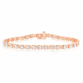 0.95 Carat Diamond Bracelet in Gold Plated Silver