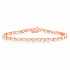 0.95 Carat Diamond Bracelet in Gold Plated Silver