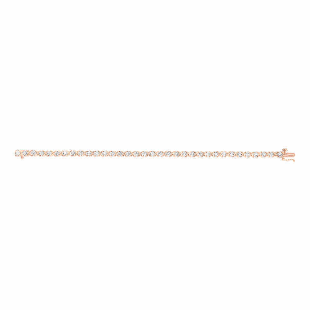0.95 Carat Diamond Bracelet in Gold Plated Silver