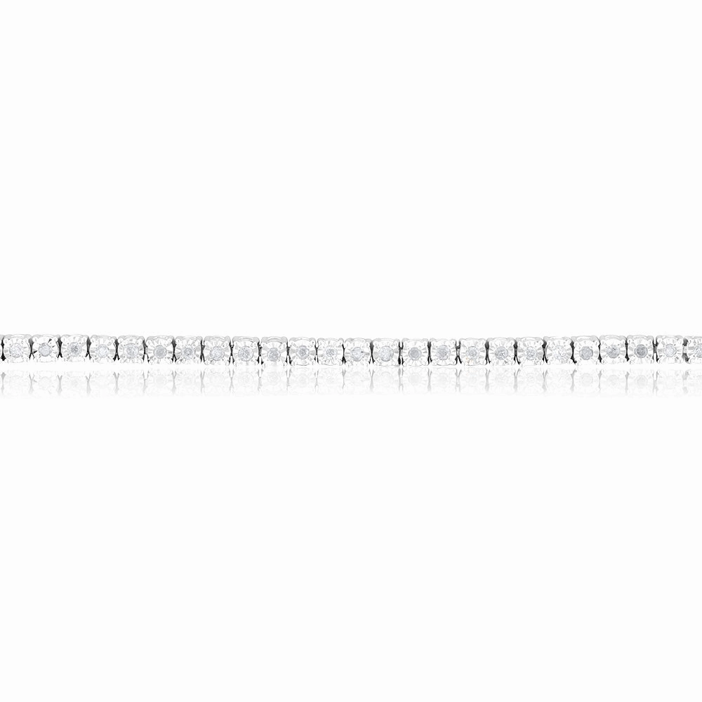 0.95 Carat Diamond Tennis Bracelet 18.5cm in Sterling Silver