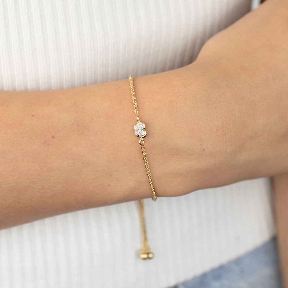 12 Diamonds Fancy Bracelet in Gold Plated Silver
