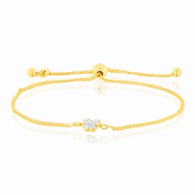 12 Diamonds Fancy Bracelet in Gold Plated Silver