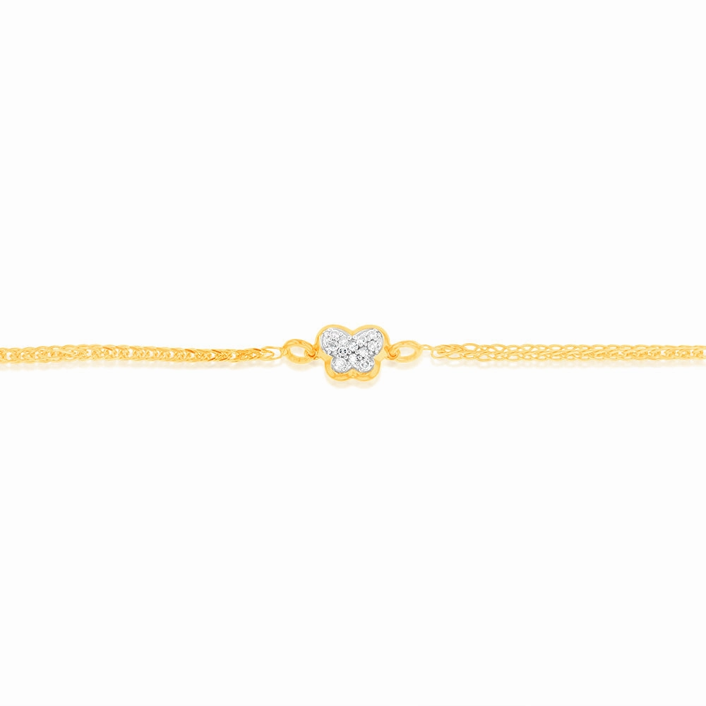 12 Diamonds Fancy Bracelet in Gold Plated Silver