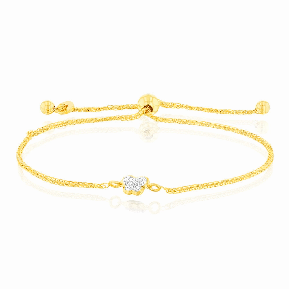 12 Diamonds Fancy Bracelet in Gold Plated Silver