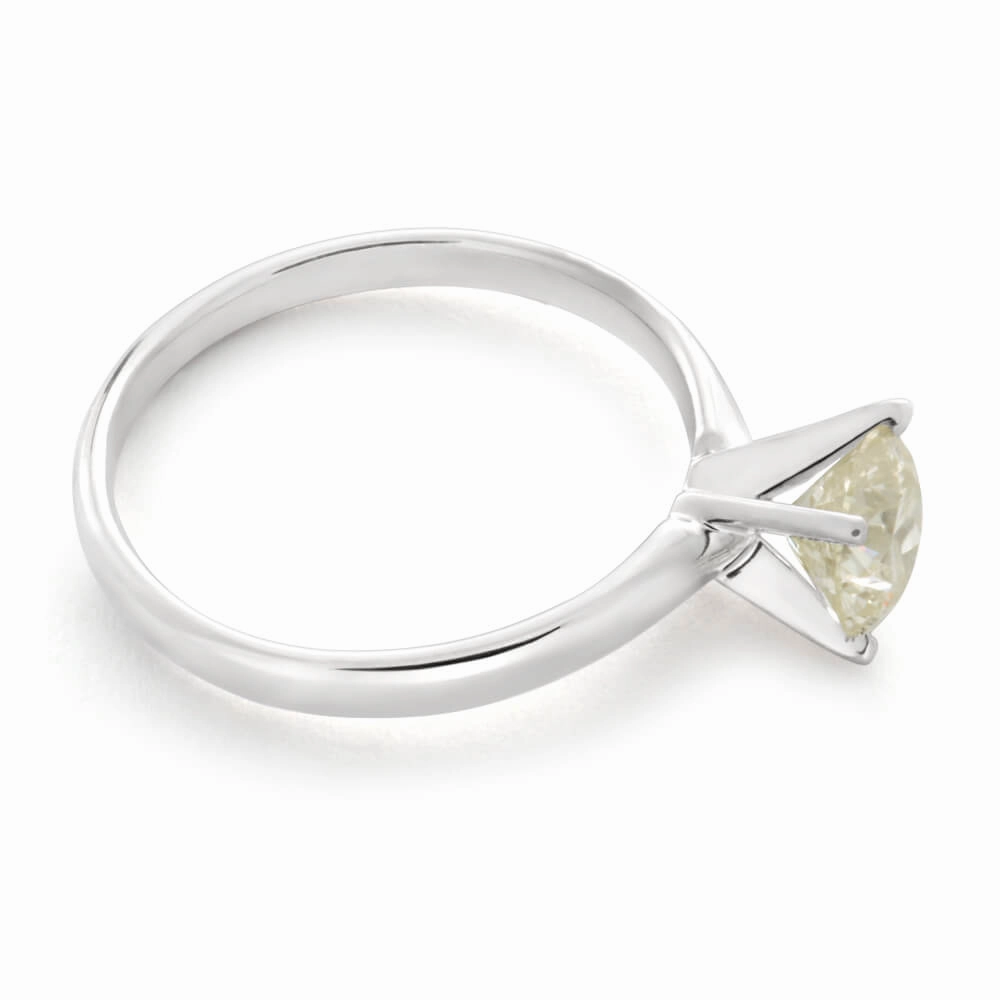 14ct White Gold Solitaire Ring With 1 Carat Brilliant Cut 4 Claw Set Diamond