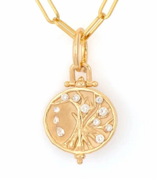 14KYG 0.14CT DIA TREE OF LIFE PNDNT (PNDNT ONLY)