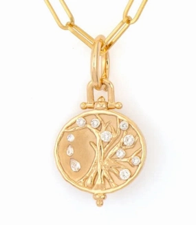 14KYG 0.14CT DIA TREE OF LIFE PNDNT (PNDNT ONLY)