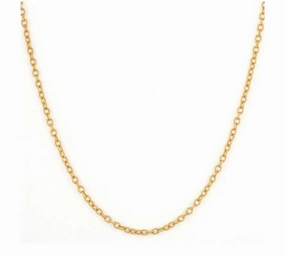 14KYG 22" TEXTURED OVAL LINK CHAIN