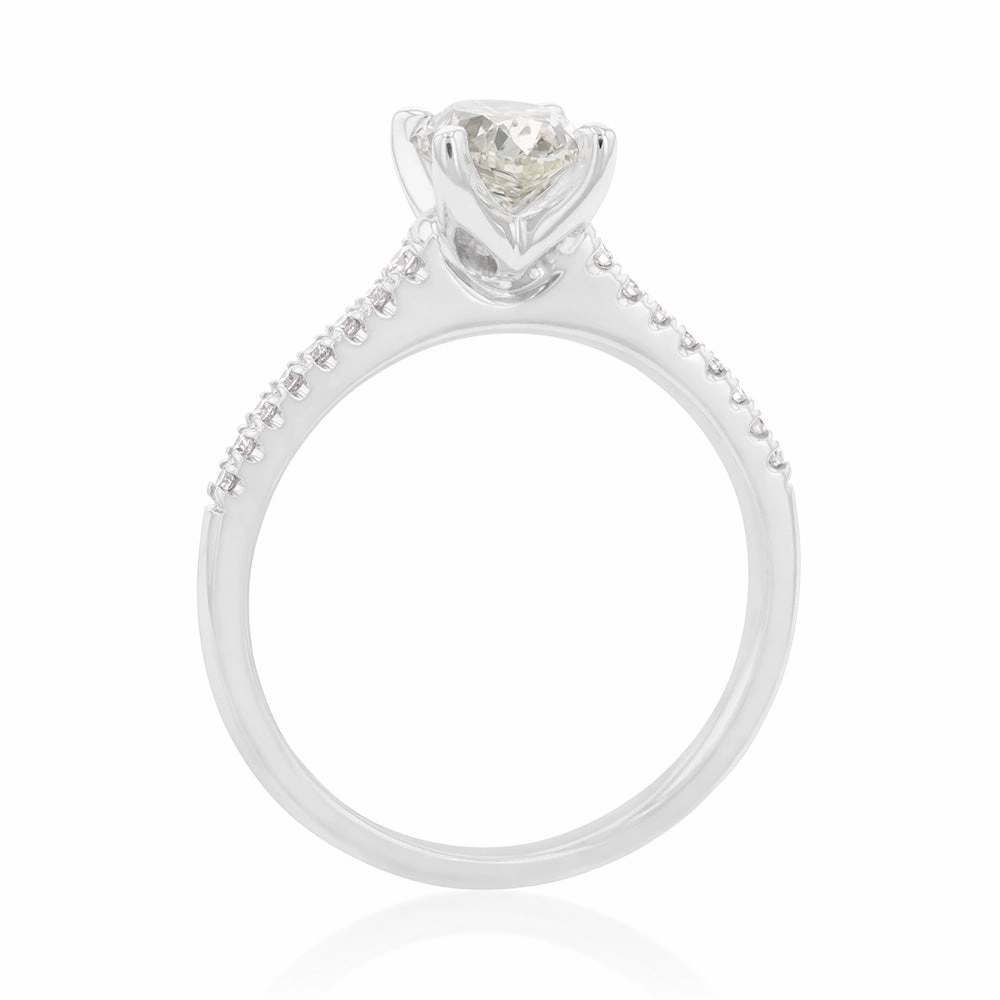 18ct 1.10 Carat Diamond with 1.00 Carat CERTIFIED Diamond Solitaire Ring