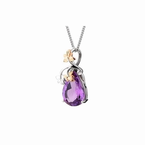 18ct White & Rose Gold Great Vine Amethyst Pendant